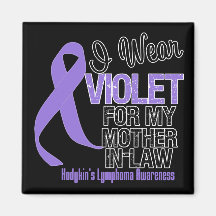 Mother-in-Law Violet Ribbon Hodgkins Lymphoma Refrigerator Magnets