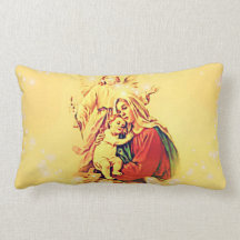 Mother Mary And Jesus Angel Pillow