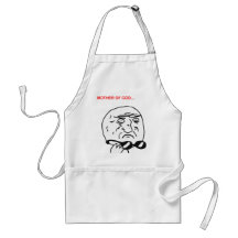 Mother of God Rage Face Comic Meme Apron