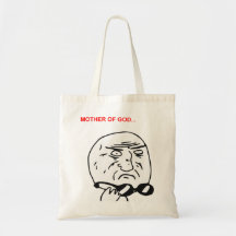 Mother of God Rage Face Comic Meme Bags