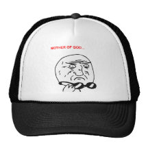 Mother of God Rage Face Comic Meme Mesh Hats