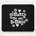 Mother of Groom White on Black mousepads