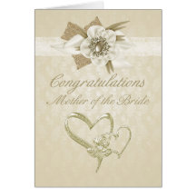 Mother of the bride Congratulations card cream wit