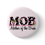 Mother of the Bride (MOD) Tulip Lettering Pinback Buttons
