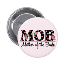 Mother of the Bride (MOD) Tulip Lettering Pinback Buttons