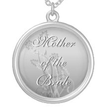 Mother of the Bride Necklace Silver Floral Wedding