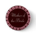 Mother of the Bride Pink Flowers I.D. Button