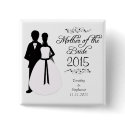 Mother of the bride swirls wedding favour button