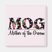 Mother of the Groom (MOG) Tulip Lettering Refrigerator Magnets