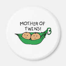Mother of Twins Pod Fridge Magnet