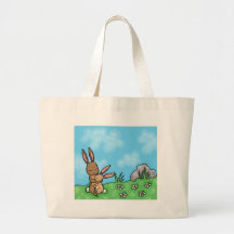Mother Rabbit and Baby Bunny hug Canvas Bags