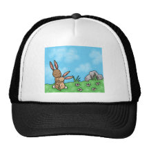 Mother Rabbit and Baby Bunny hug Trucker Hat