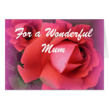 Mother red roses birthday card