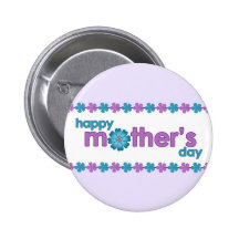 Mother’s Day Purple Spring Flowers Button
