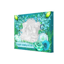 Mothers Day - ADD YOUR PHOTO - Blue Fantasy Gallery Wrapped Canvas