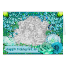 Mothers Day - ADD YOUR PHOTO - Blue Fantasy Greeting Card