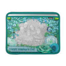 Mothers Day - ADD YOUR PHOTO - Blue Fantasy MacBook Sleeves