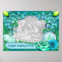 Mothers Day - ADD YOUR PHOTO - Blue Fantasy Poster