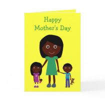 Mothers Day Cute Ethnic Cartoon Characters