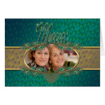 Mother's Day elegant peacock feathers photo cards