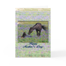 Mother's Day, Mare with Foal, poem Greeting Card