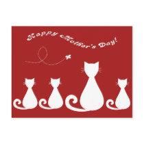 Mother's Day "Mother Cat with Kittens" Postcard