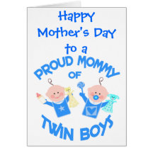 Mother's Day Mum of Twin Boys Greeting Card