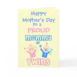 Mother's Day Mum of Twins greeting Card