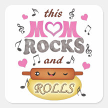Mother's Day / Mum Rock & Bake Mousepad Square Sticker