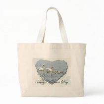 Mother's Day Mute Swan Famly Canvas Bag