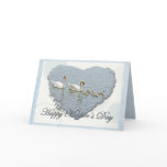 Mother's Day Mute Swan Famly Greeting Cards