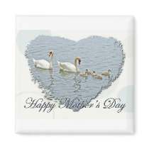 Mother's Day Mute Swan Famly Magnets