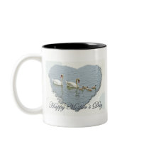 Mother's Day Mute Swan Famly Coffee Mugs