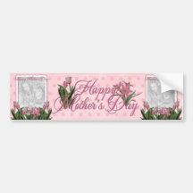 Mothers Day - Pink Tulips - Add Your Own Photo Bumper Sticker