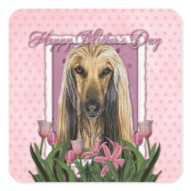 Mothers Day - Pink Tulips - Afghan Sticker