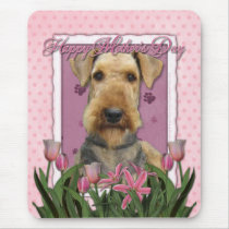 Mothers Day - Pink Tulips - Airedale Mousemats
