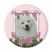 Mothers Day - Pink Tulips - American Eskimo