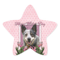Mothers Day - Pink Tulips - Australian Cattle Dog Star Stickers