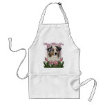 Mothers Day - Pink Tulips - Australian Shepherd Apron