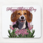 Mothers Day - Pink Tulips - Beagle Mousepads