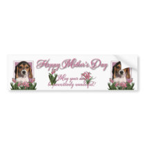 Mothers Day - Pink Tulips - Beagle Puppy