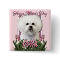 Mothers Day - Pink Tulips - Bichon Frise