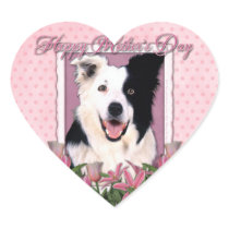 Mothers Day - Pink Tulips - Border Collie Sticker