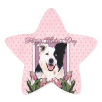 Mothers Day - Pink Tulips - Border Collie Stickers