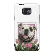 Mothers Day - Pink Tulips - Bulldog Galaxy S2 Covers
