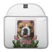 Mothers Day - Pink Tulips - Bulldog Sleeve For MacBooks