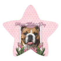 Mothers Day - Pink Tulips - Bulldog Sticker
