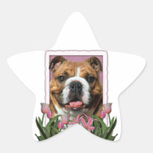 Mothers Day - Pink Tulips - Bulldog Sticker