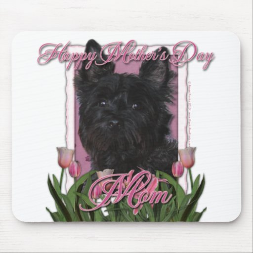 Mothers Day - Pink Tulips - Cairn Terrier - Rosco Mouse Mat