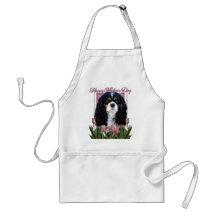 Mothers Day - Pink Tulips - Cavalier - Tri-Colour Aprons